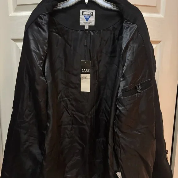 ARMV Military Force Wool Field Jacket Men’s Large Black/Dark Blue NWT - Picture 4 of 7